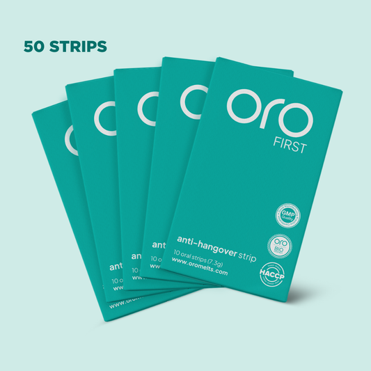 ORO FIRST |  Hangover Prevention Strips - 5 Box Bundle (50 Servings)