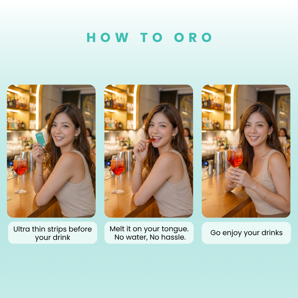ORO FIRST Hangover Prevention Strips - 1 Box