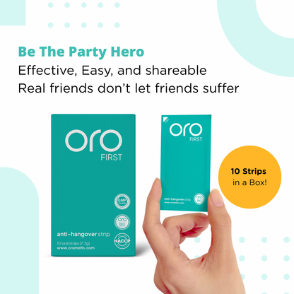 ORO FIRST Hangover Prevention Strips - 1 Box (10 Servings)