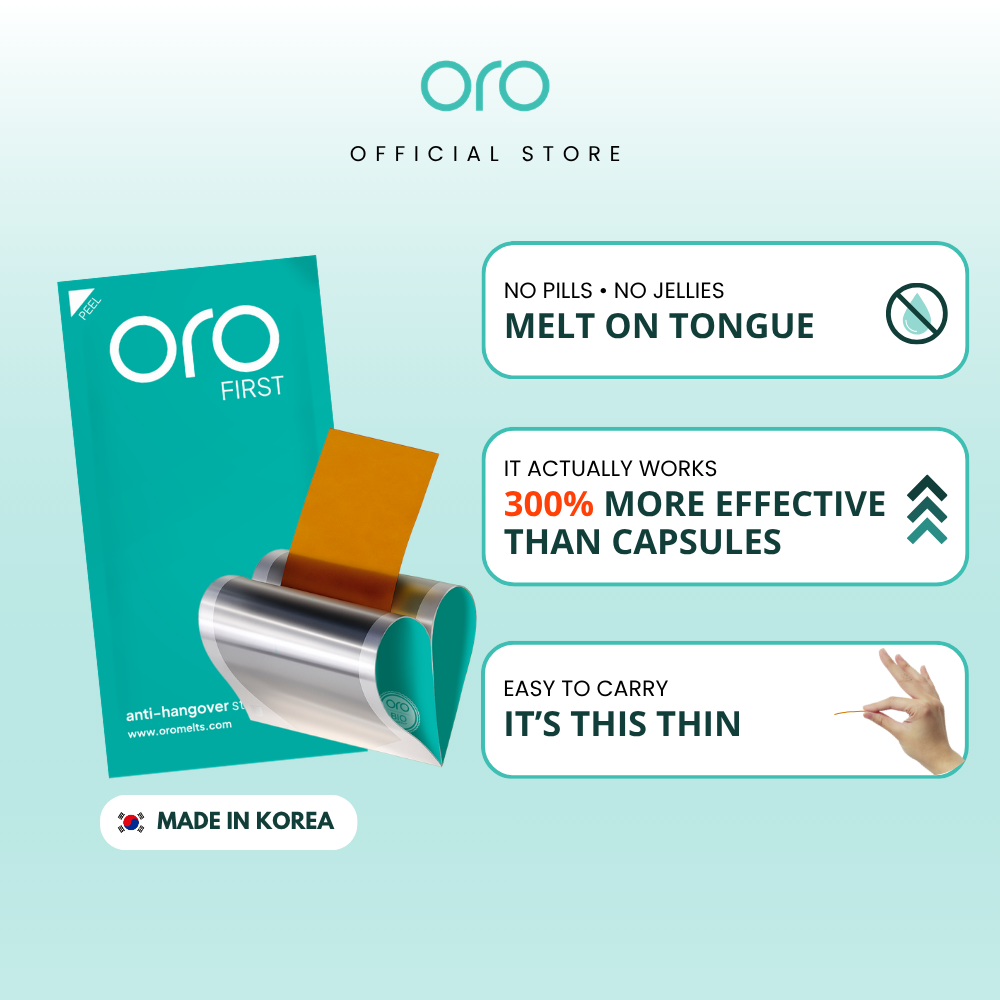 ORO FIRST Hangover Prevention Strips - 1 Box