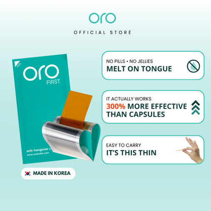 ORO FIRST Hangover Prevention Strips - 1 Box