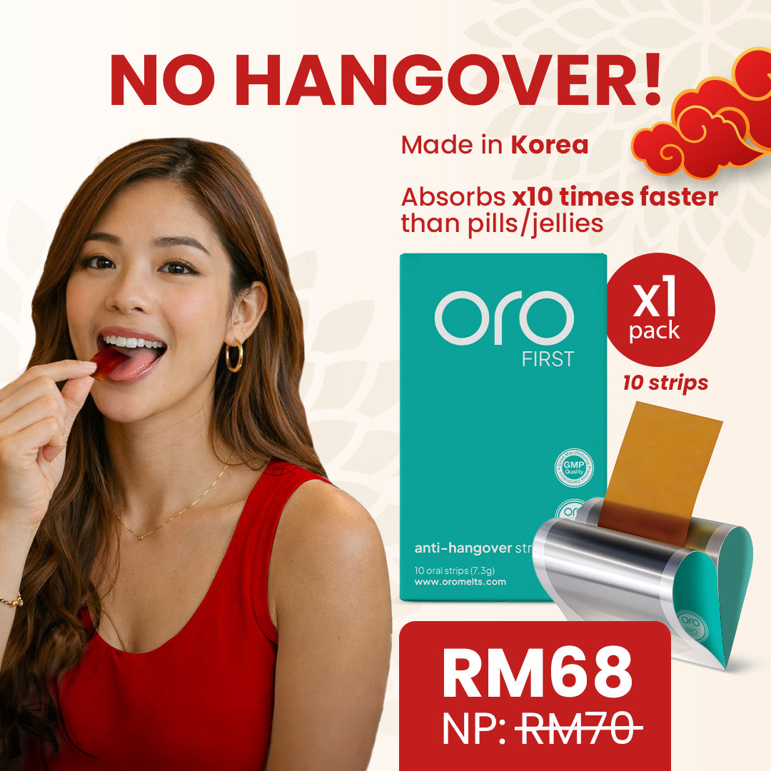ORO FIRST Hangover Prevention Strips - 1 Box (10 Servings)